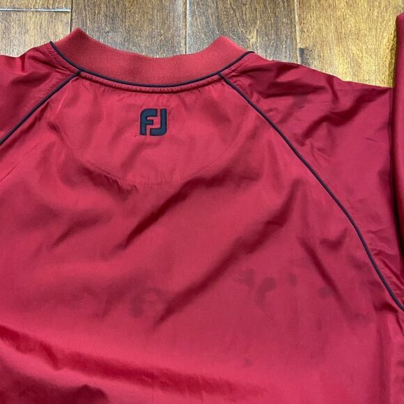 FootJoy V-Neck Red Black Golf Windbreaker Short Sleeve Men's Size Medium - Picture 3 of 10